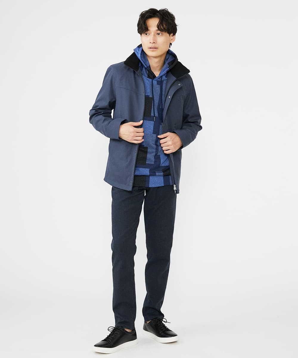 MKJAX07272 MK MICHEL KLEIN HOMME(MKミッシェルクランオム) ライナー付き / ウールタッチボンディングブルゾン ブルー(55)