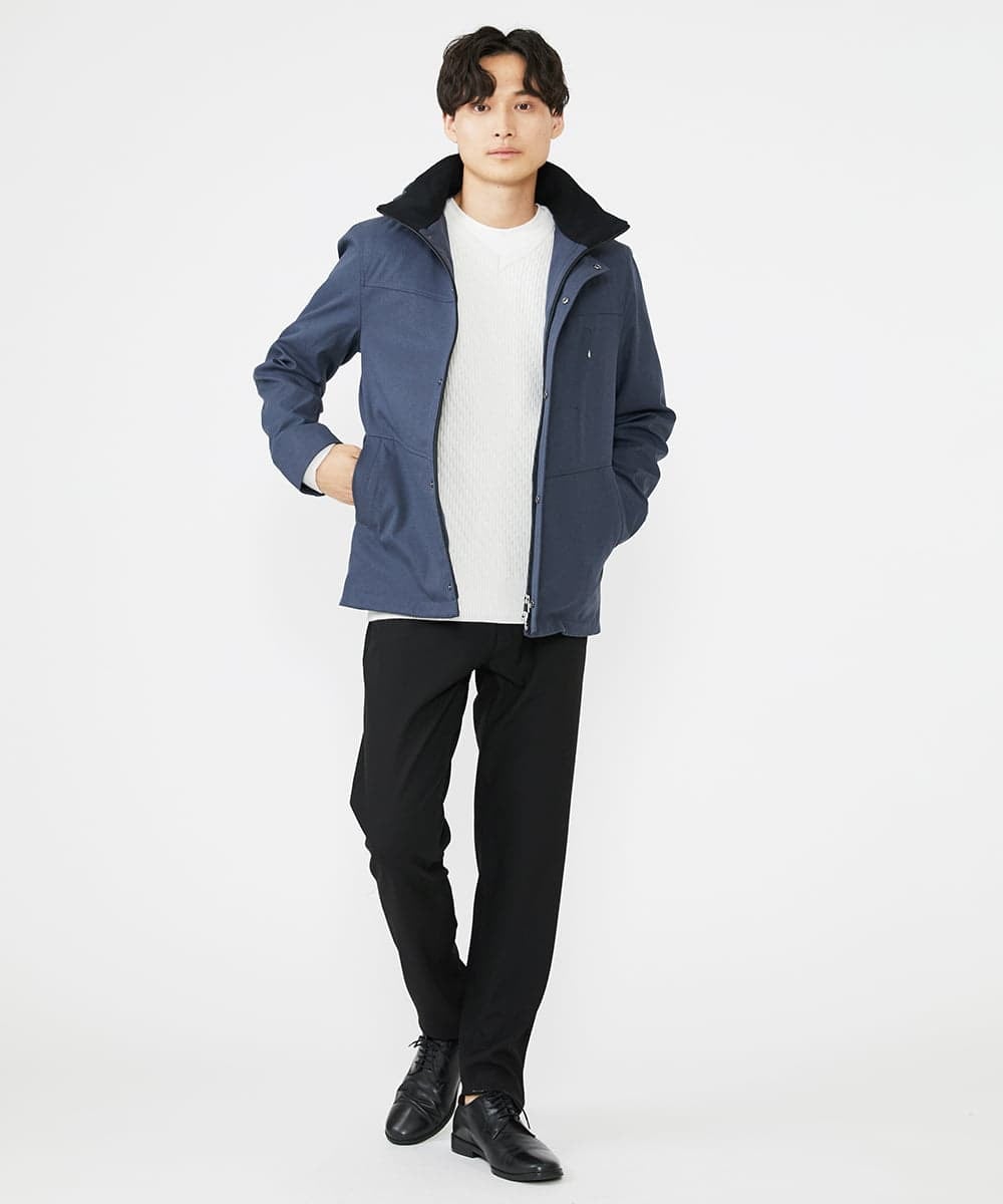 MKJAX07272 MK MICHEL KLEIN HOMME(MKミッシェルクランオム) ライナー付き / ウールタッチボンディングブルゾン ブルー(55)