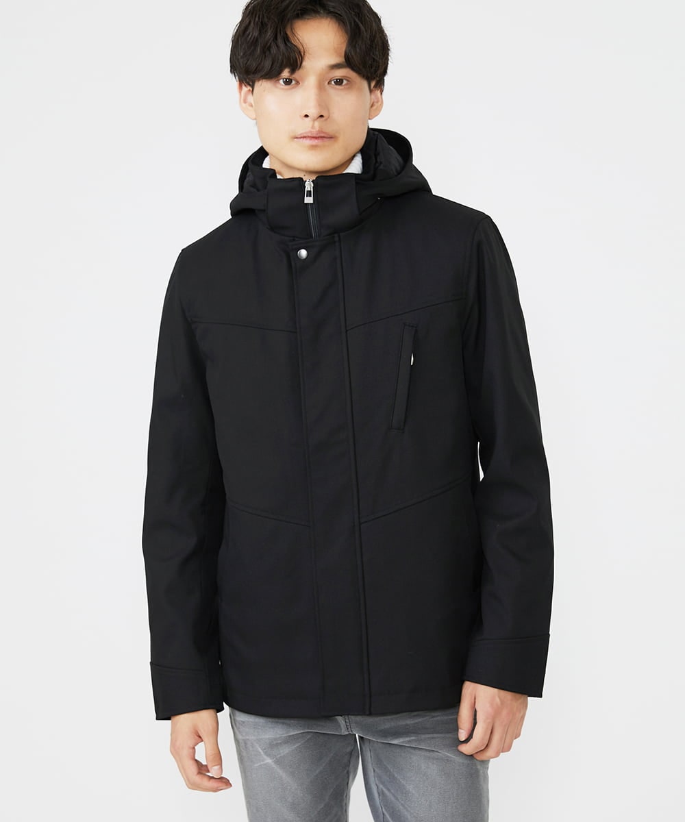 MKJAX07272 MK MICHEL KLEIN HOMME(MKミッシェルクランオム) ライナー付き / ウールタッチボンディングブルゾン ブラック(94)