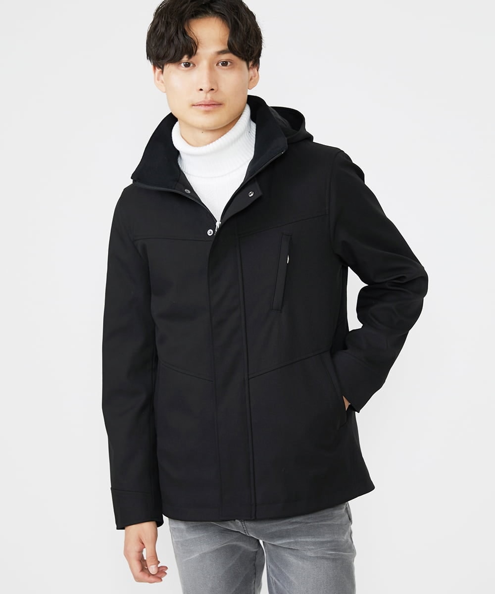 MKJAX07272 MK MICHEL KLEIN HOMME(MKミッシェルクランオム) ライナー付き / ウールタッチボンディングブルゾン ブラック(94)