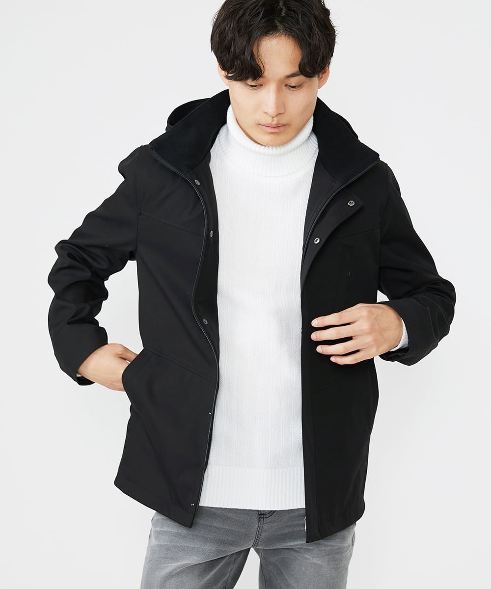 MKJAX07272 MK MICHEL KLEIN HOMME(MKミッシェルクランオム) ライナー付き / ウールタッチボンディングブルゾン ブラック(94)
