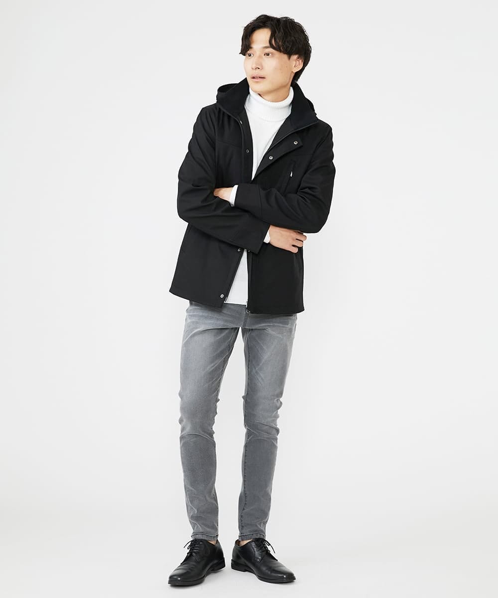 MKJAX07272 MK MICHEL KLEIN HOMME(MKミッシェルクランオム) ライナー付き / ウールタッチボンディングブルゾン ブラック(94)