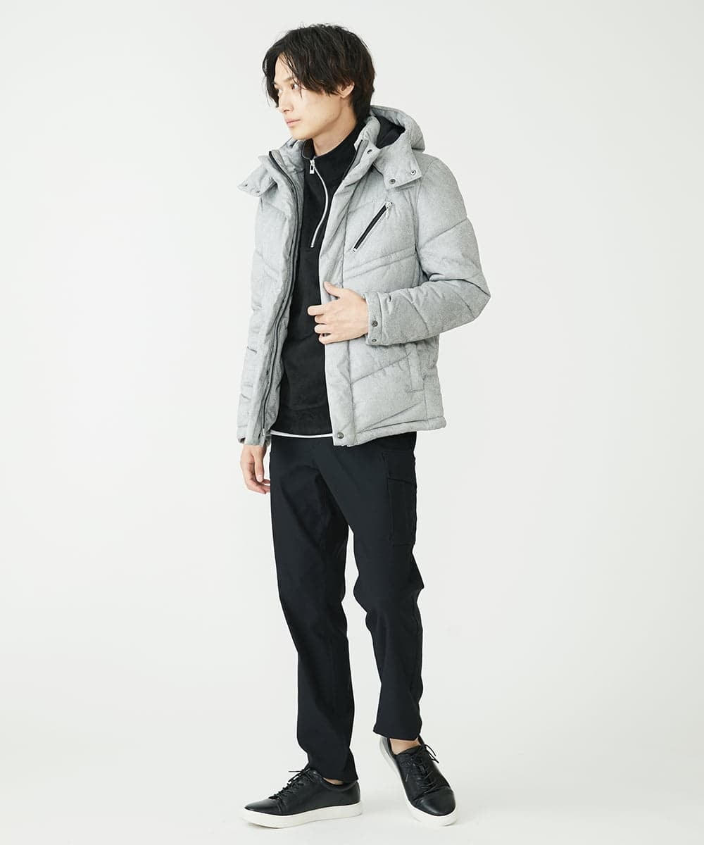 MKJAX21250 MK MICHEL KLEIN HOMME(MKミッシェルクランオム) スエードタッチ / ダウンブルゾン グレー(92)