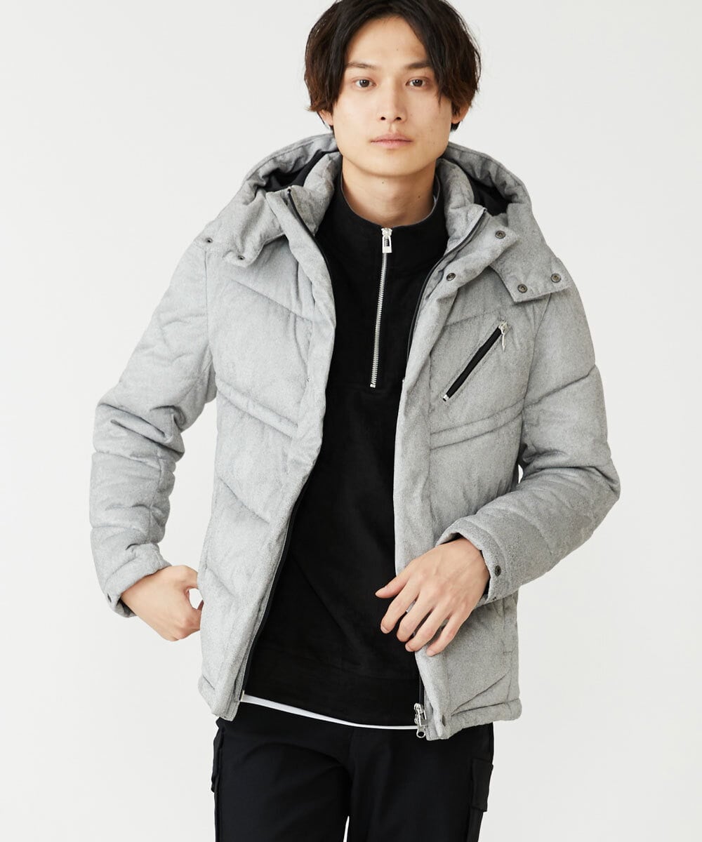 MKJAX21250 MK MICHEL KLEIN HOMME(MKミッシェルクランオム) スエードタッチ / ダウンブルゾン グレー(92)
