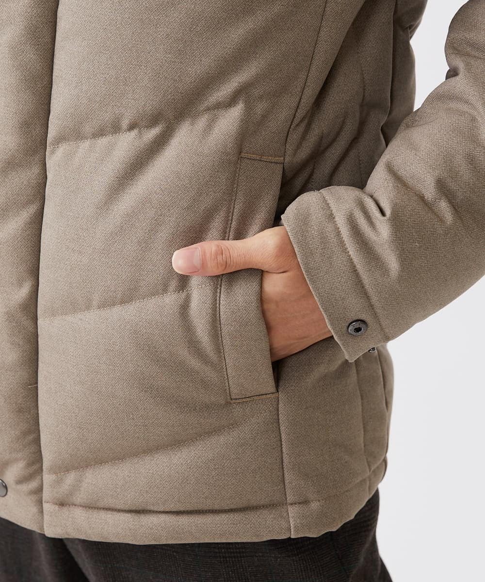 MKJAX22320 MK MICHEL KLEIN HOMME(MKミッシェルクランオム) WEB LIMITED【限定カラー】PRIMEFLEX ドビープリントダウンブルゾン ベージュ(83)