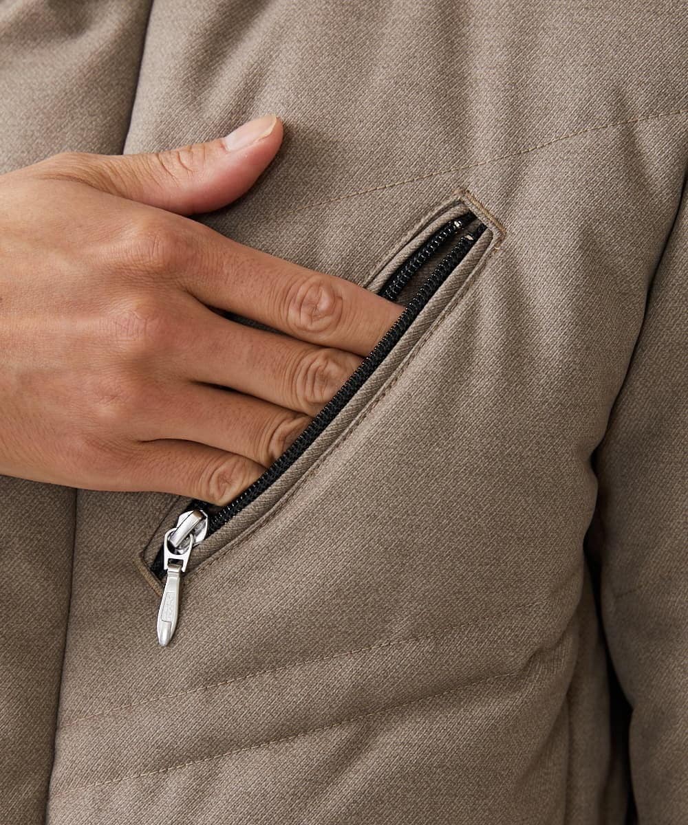 MKJAX22320 MK MICHEL KLEIN HOMME(MKミッシェルクランオム) WEB LIMITED【限定カラー】PRIMEFLEX ドビープリントダウンブルゾン ベージュ(83)