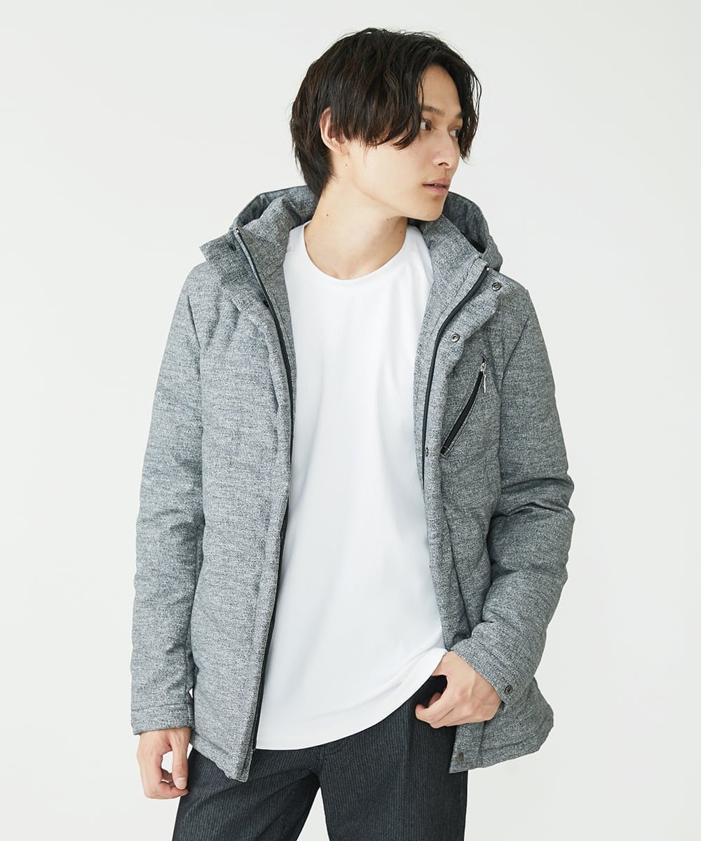 MKJAX22320 MK MICHEL KLEIN HOMME(MKミッシェルクランオム) WEB LIMITED【限定カラー】PRIMEFLEX ドビープリントダウンブルゾン グレー(92)