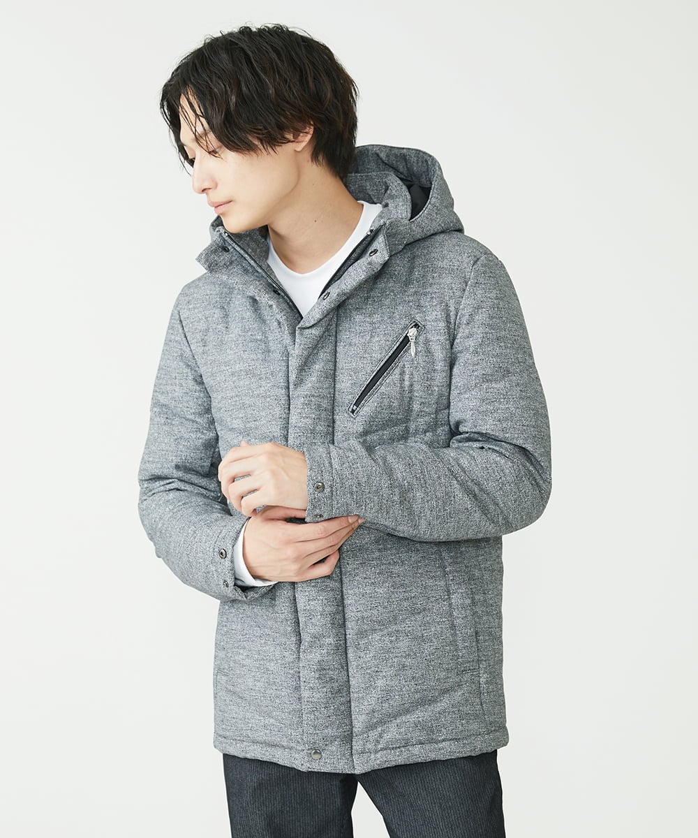 MKJAX22320 MK MICHEL KLEIN HOMME(MKミッシェルクランオム) WEB LIMITED【限定カラー】PRIMEFLEX ドビープリントダウンブルゾン グレー(92)