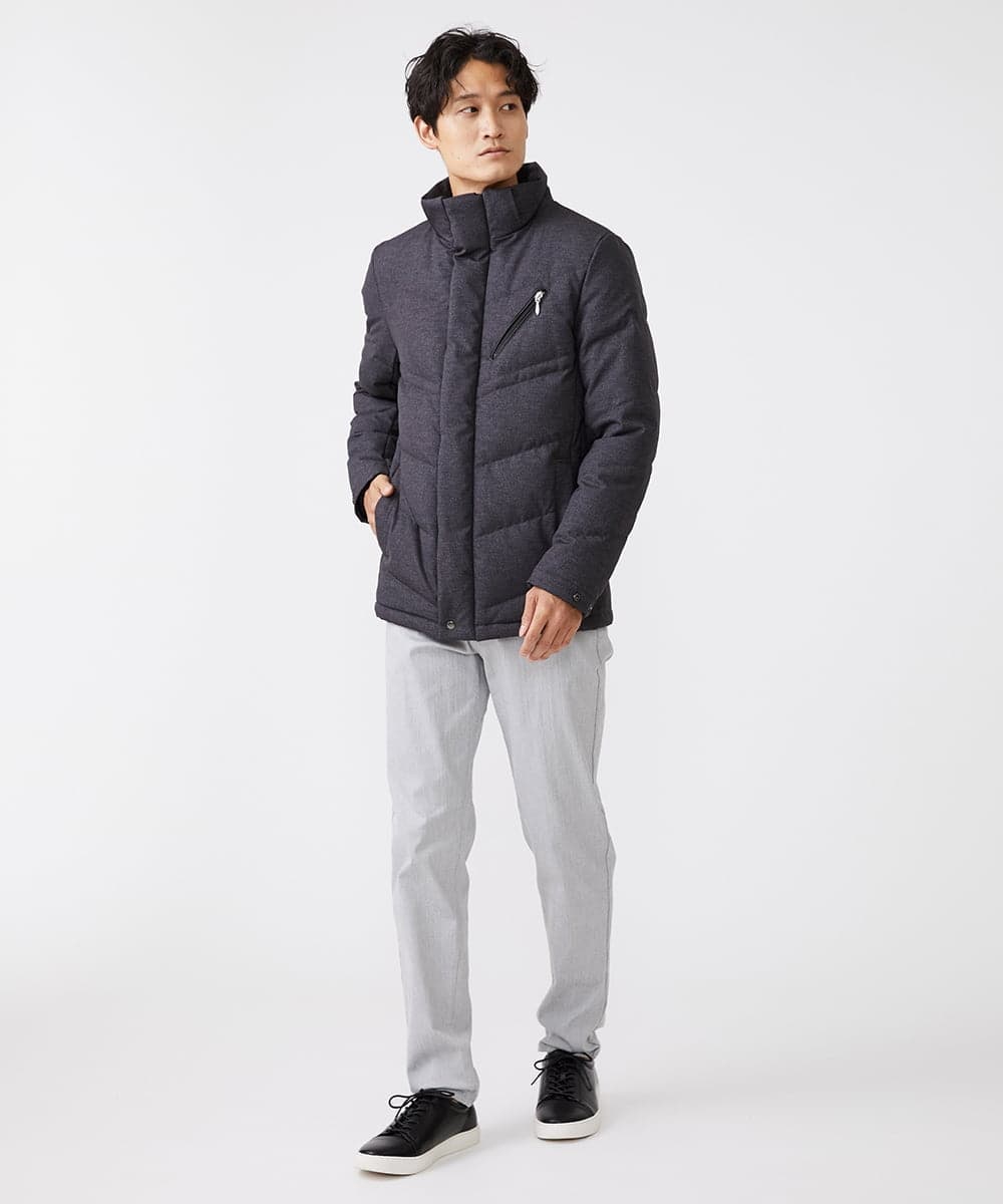 MKJAX22320 MK MICHEL KLEIN HOMME(MKミッシェルクランオム) WEB LIMITED【限定カラー】PRIMEFLEX ドビープリントダウンブルゾン ダークグレー(93)