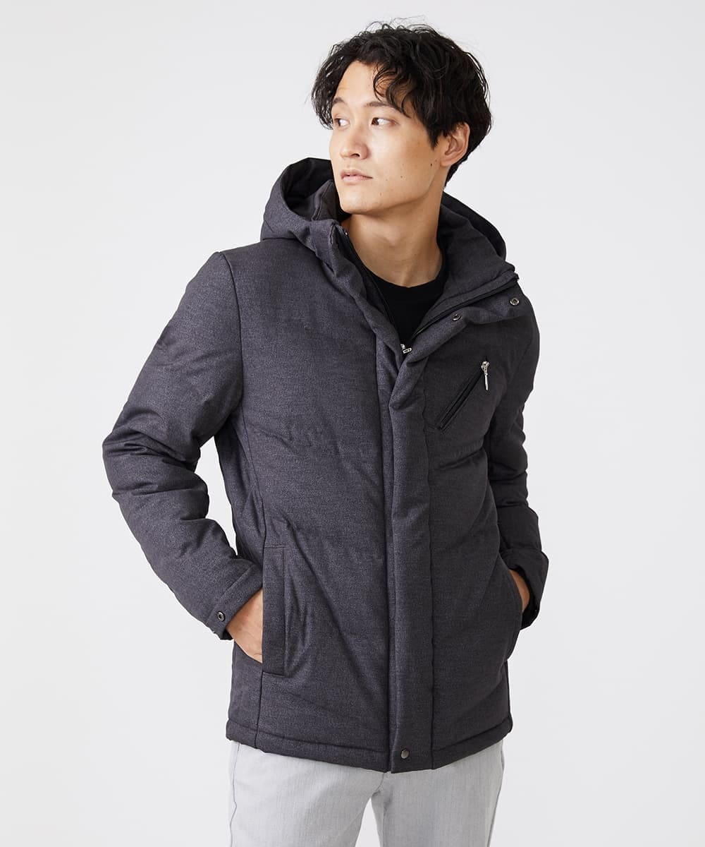 MKJAX22320 MK MICHEL KLEIN HOMME(MKミッシェルクランオム) WEB LIMITED【限定カラー】PRIMEFLEX ドビープリントダウンブルゾン ダークグレー(93)