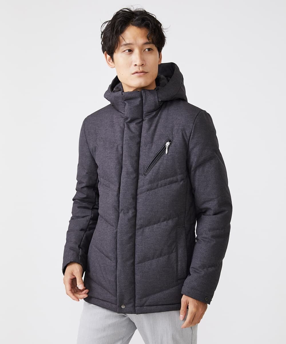 MKJAX22320 MK MICHEL KLEIN HOMME(MKミッシェルクランオム) WEB LIMITED【限定カラー】PRIMEFLEX ドビープリントダウンブルゾン ダークグレー(93)