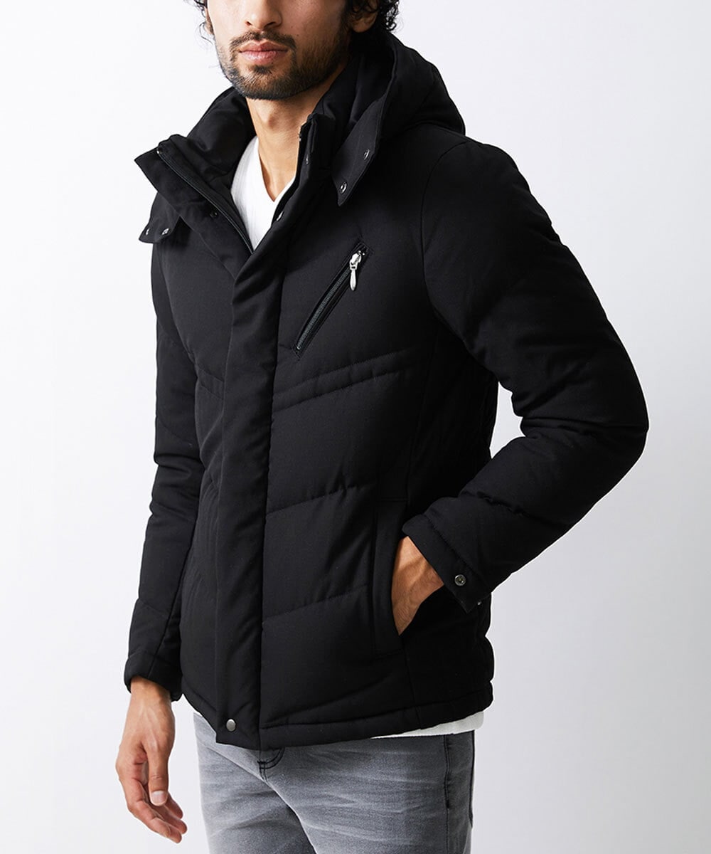 MKJAX23250 MK MICHEL KLEIN HOMME(MKミッシェルクランオム) ウールタッチ / ブラックダウンブルゾン ブラック(94)