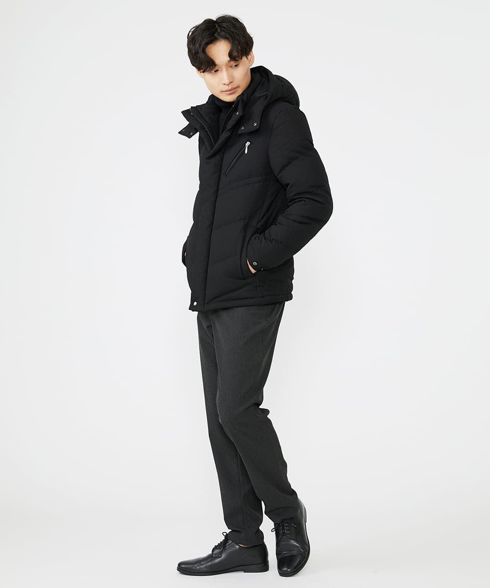MKJAX23250 MK MICHEL KLEIN HOMME(MKミッシェルクランオム) ウールタッチ / ブラックダウンブルゾン ブラック(94)