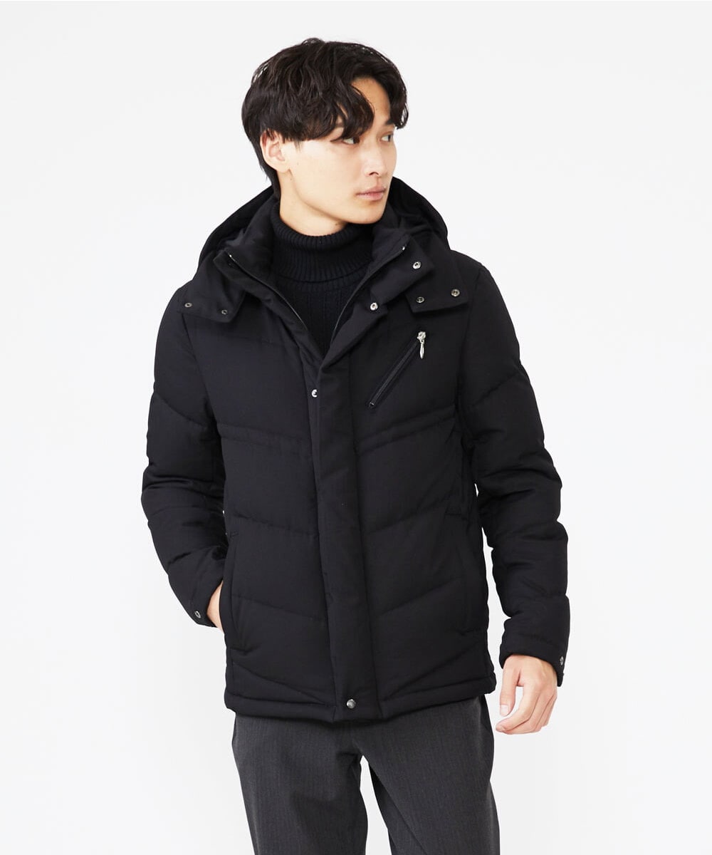 MKJAX23250 MK MICHEL KLEIN HOMME(MKミッシェルクランオム) ウールタッチ / ブラックダウンブルゾン ブラック(94)
