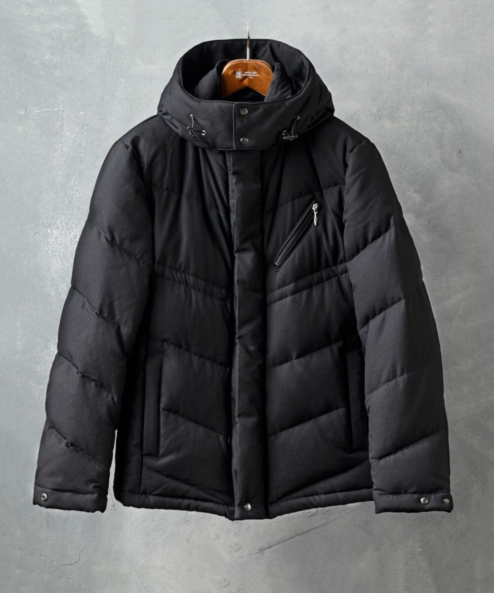 MKJAX23250 MK MICHEL KLEIN HOMME(MKミッシェルクランオム) ウールタッチ / ブラックダウンブルゾン ブラック(94)