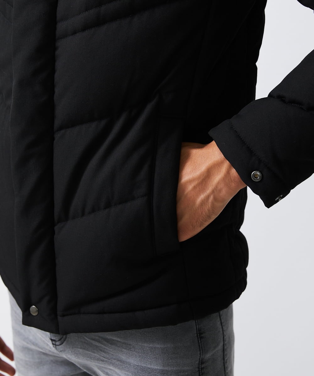 MKJAX23250 MK MICHEL KLEIN HOMME(MKミッシェルクランオム) ウールタッチ / ブラックダウンブルゾン ブラック(94)