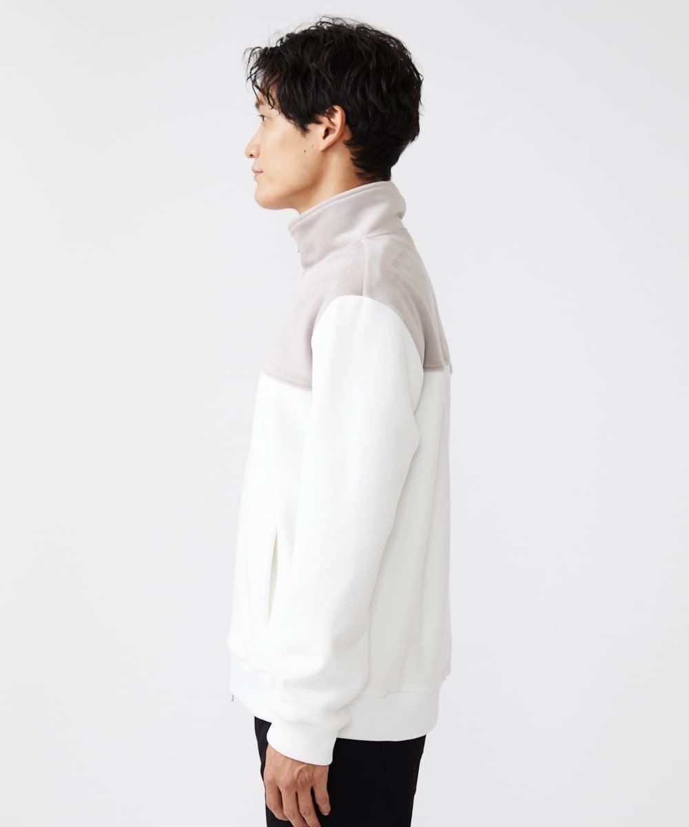 MKJAX28130 MK MICHEL KLEIN HOMME(MKミッシェルクランオム) ベロアスタンドブルゾン ホワイト(90)