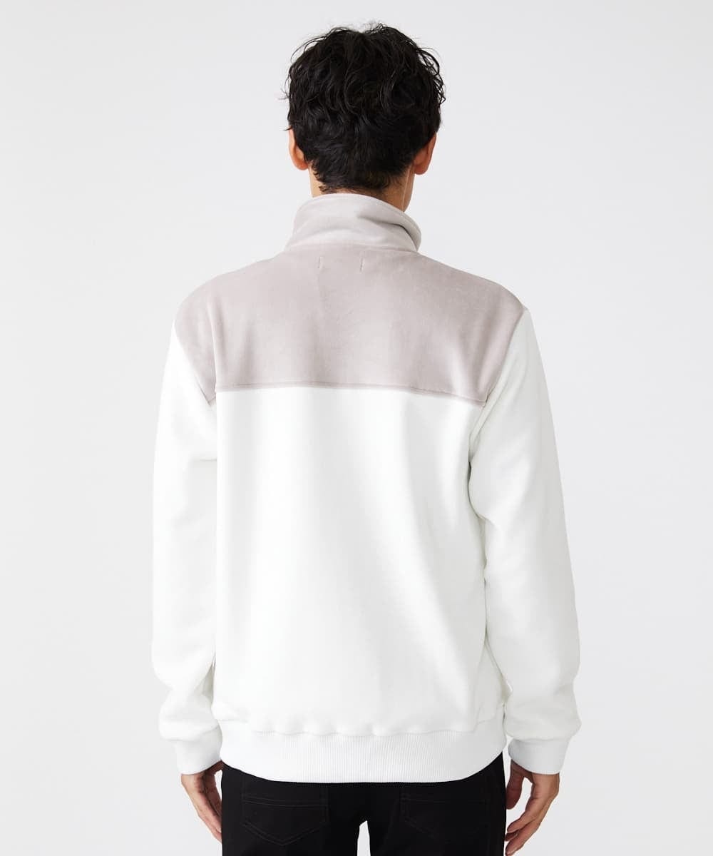 MKJAX28130 MK MICHEL KLEIN HOMME(MKミッシェルクランオム) ベロアスタンドブルゾン ホワイト(90)
