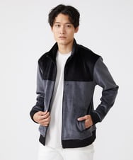 MKJAX28130 MK MICHEL KLEIN HOMME(MKミッシェルクランオム) ベロアスタンドブルゾン ダークグレー(93)