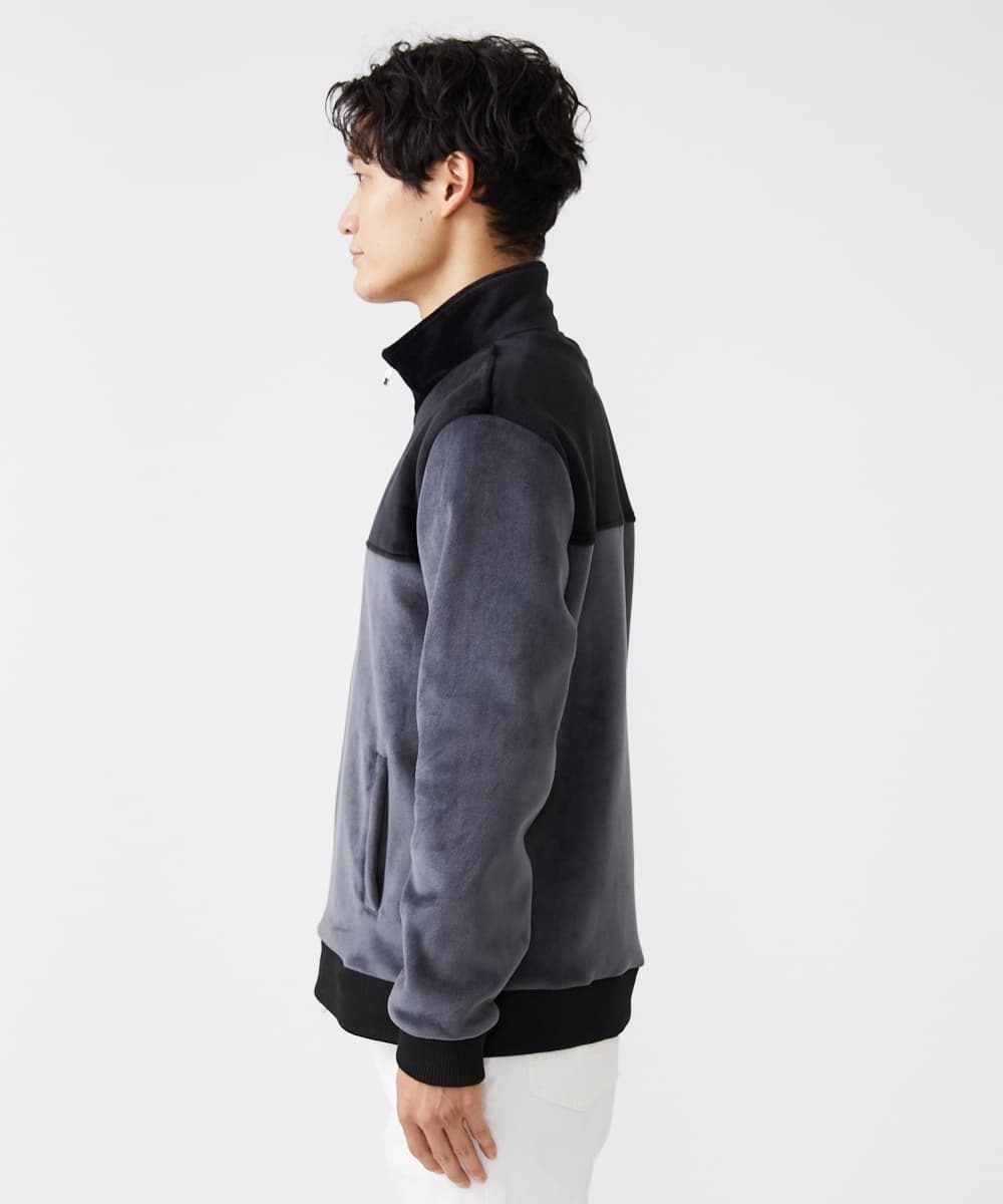 MKJAX28130 MK MICHEL KLEIN HOMME(MKミッシェルクランオム) ベロアスタンドブルゾン ダークグレー(93)