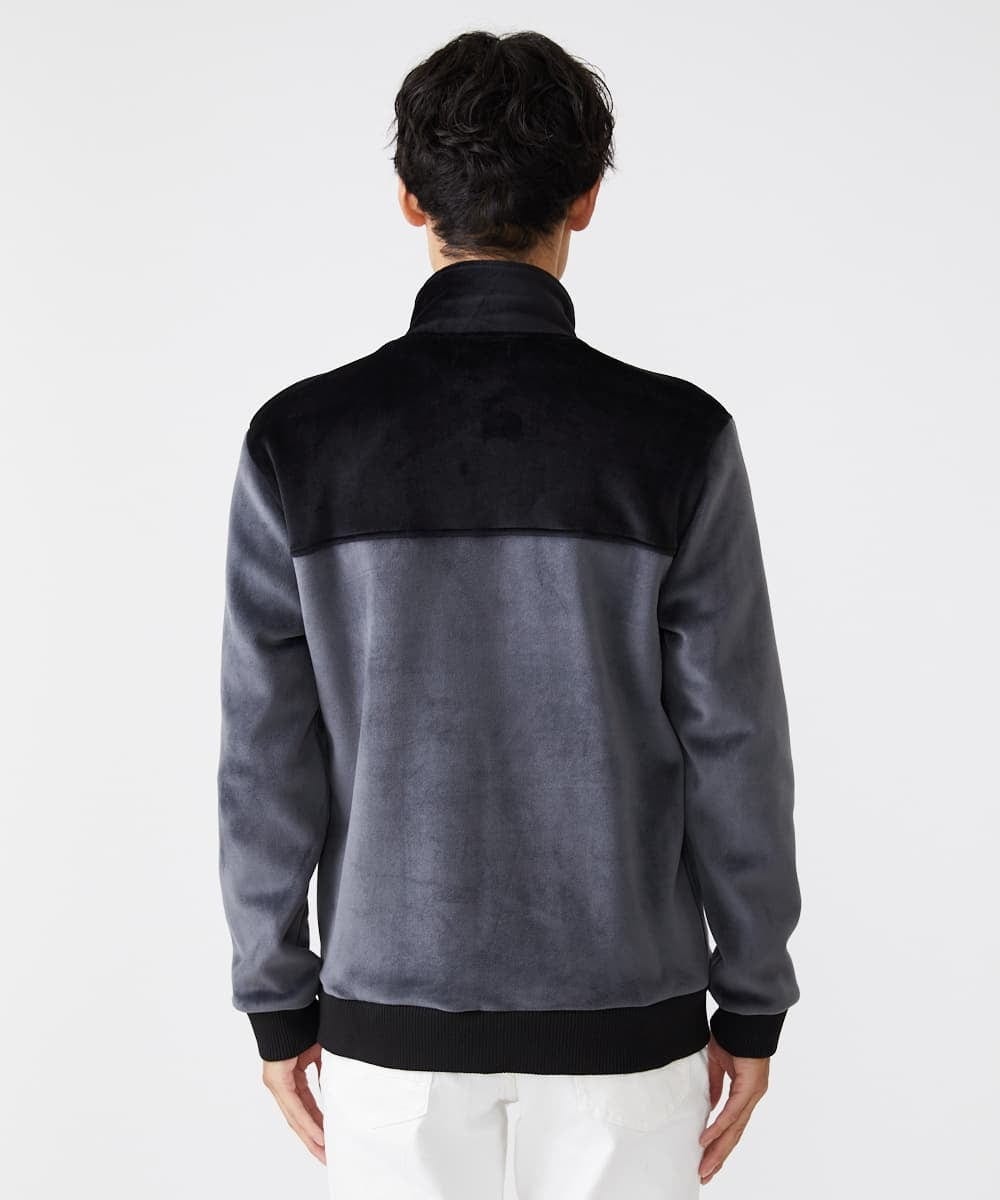 MKJAX28130 MK MICHEL KLEIN HOMME(MKミッシェルクランオム) ベロアスタンドブルゾン ダークグレー(93)