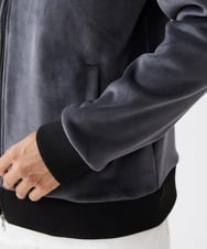 MKJAX28130 MK MICHEL KLEIN HOMME(MKミッシェルクランオム) ベロアスタンドブルゾン ダークグレー(93)