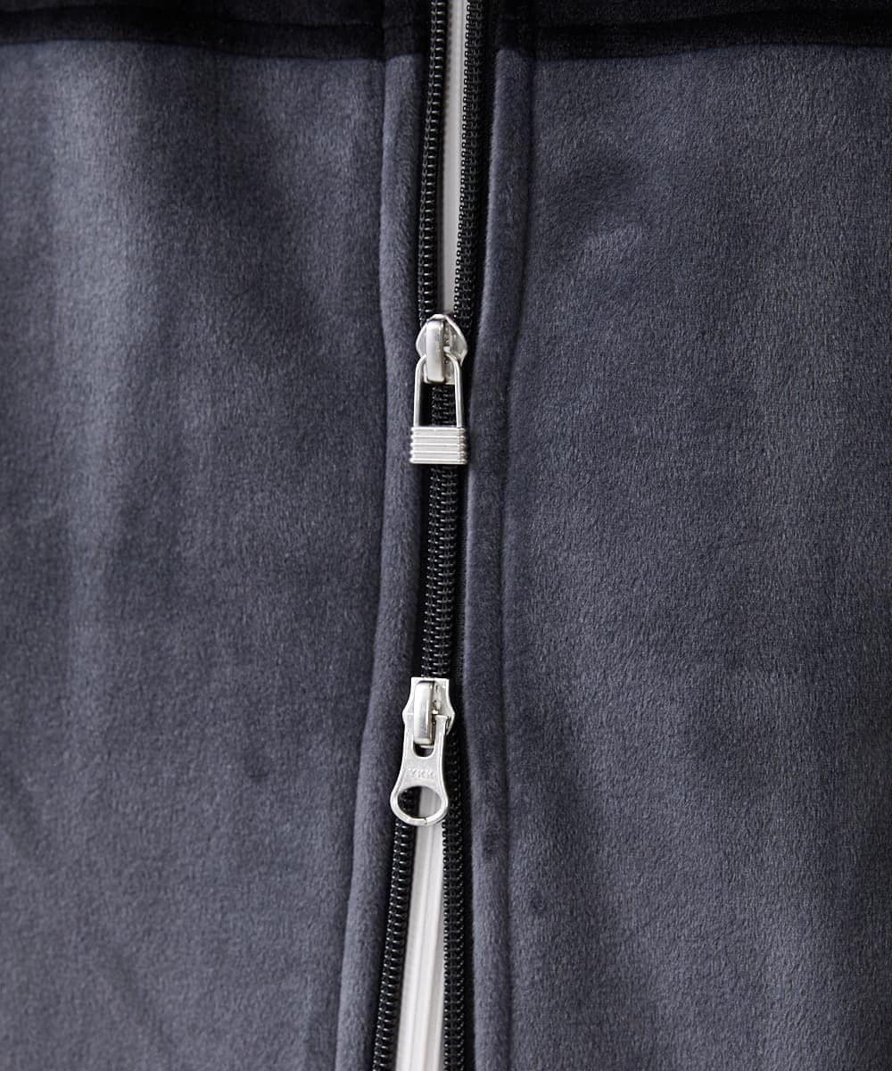 MKJAX28130 MK MICHEL KLEIN HOMME(MKミッシェルクランオム) ベロアスタンドブルゾン ダークグレー(93)