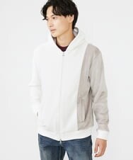MKJAX29130 MK MICHEL KLEIN HOMME(MKミッシェルクランオム) ベロアZIPパーカー ホワイト(90)