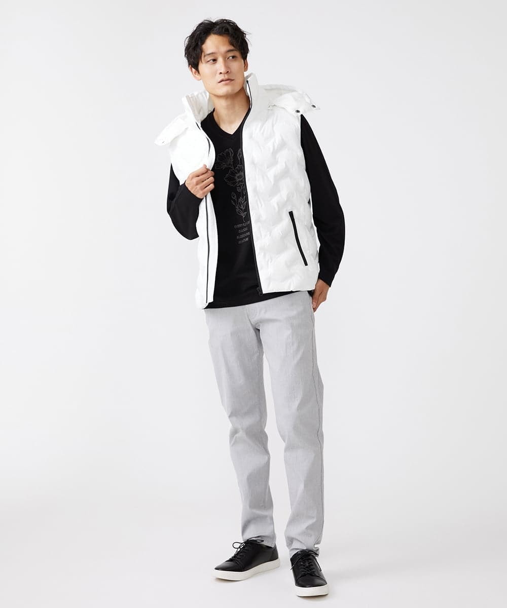 MKJAX81180 MK MICHEL KLEIN HOMME(MKミッシェルクランオム) シームレス / 中綿ベスト ホワイト(90)