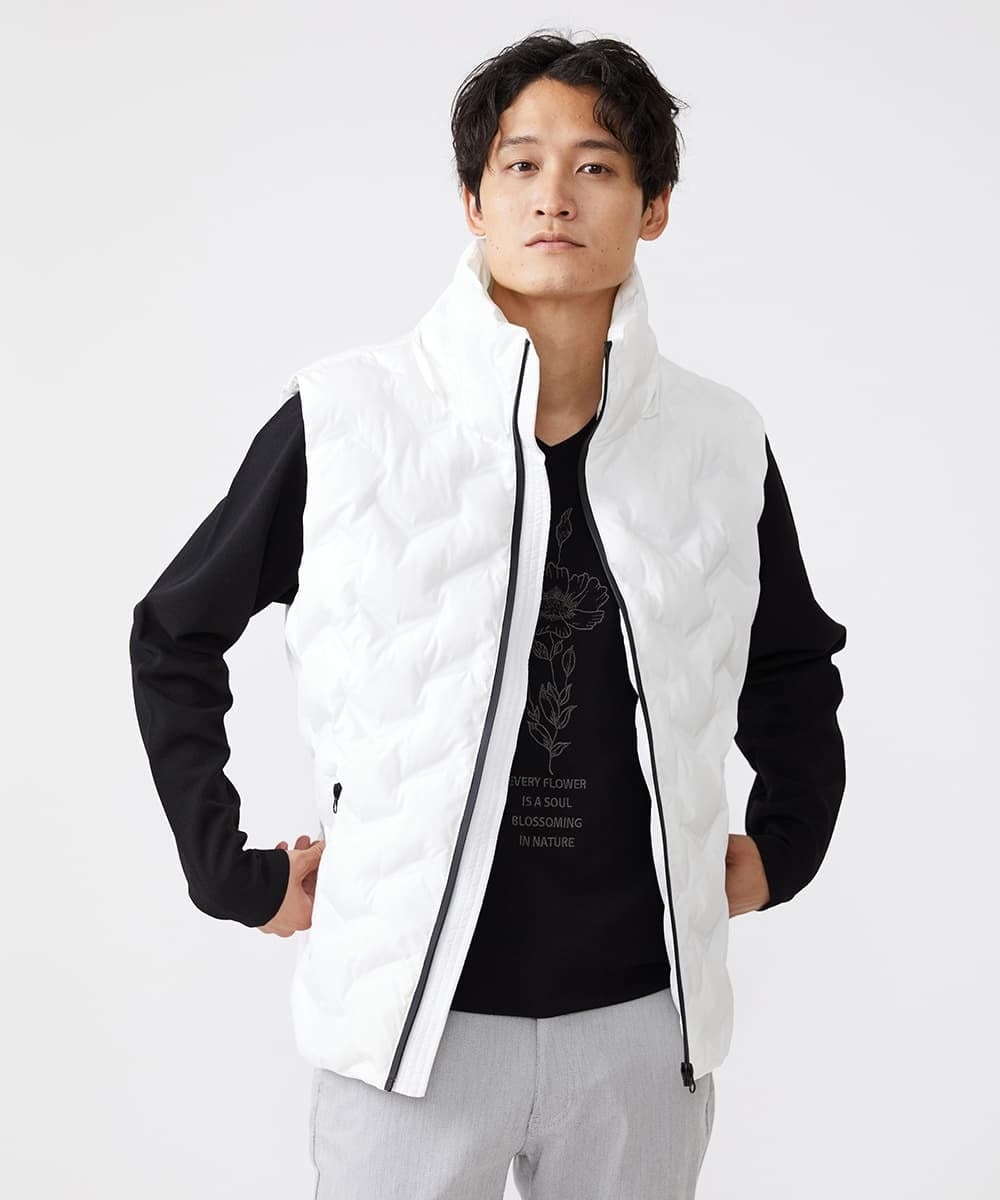 MKJAX81180 MK MICHEL KLEIN HOMME(MKミッシェルクランオム) シームレス / 中綿ベスト ホワイト(90)