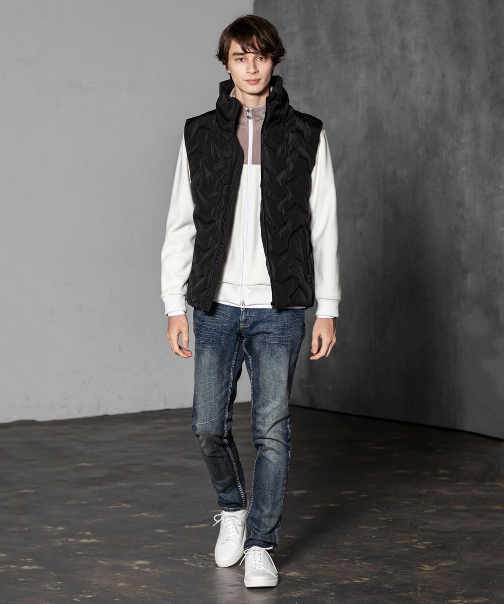 MKJAX81180 MK MICHEL KLEIN HOMME(MKミッシェルクランオム) シームレス / 中綿ベスト ブラック(94)
