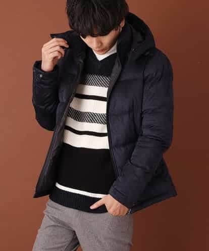 MKJCL82200 MK MICHEL KLEIN HOMME ダウンブルゾン／スエードタッチツイード