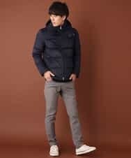 MKJCL82200 MK MICHEL KLEIN HOMME(MKミッシェルクランオム) ダウンブルゾン／スエードタッチツイード ネイビー