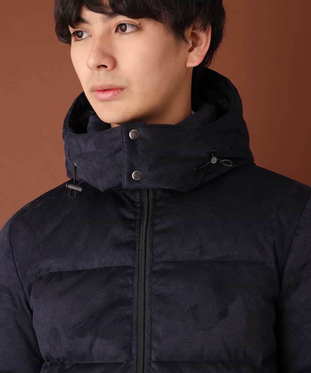 MKJCL82200 MK MICHEL KLEIN HOMME(MKミッシェルクランオム) ダウンブルゾン／スエードタッチツイード ネイビー