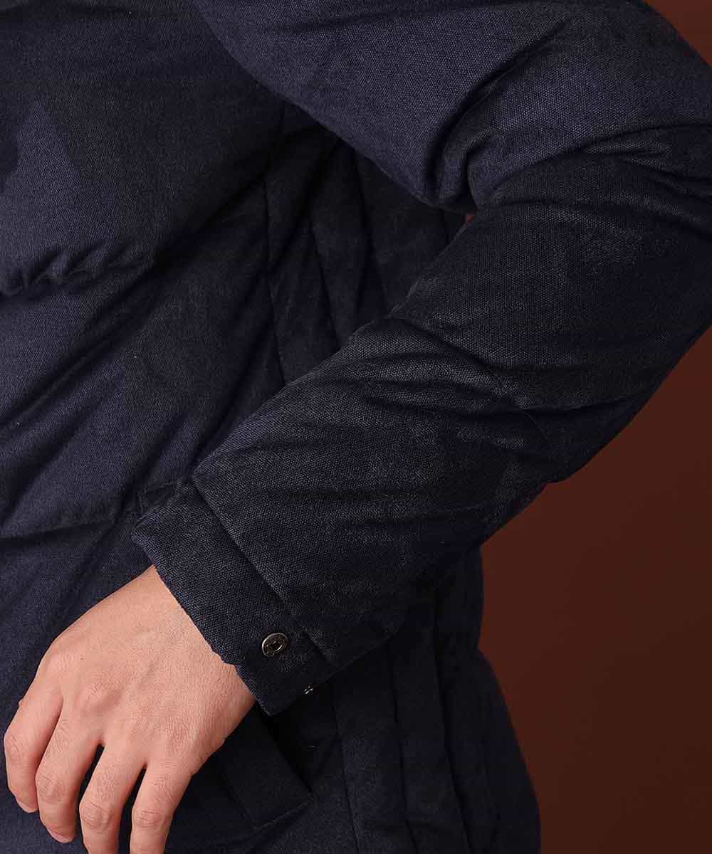 MKJCL82200 MK MICHEL KLEIN HOMME(MKミッシェルクランオム) ダウンブルゾン／スエードタッチツイード ネイビー