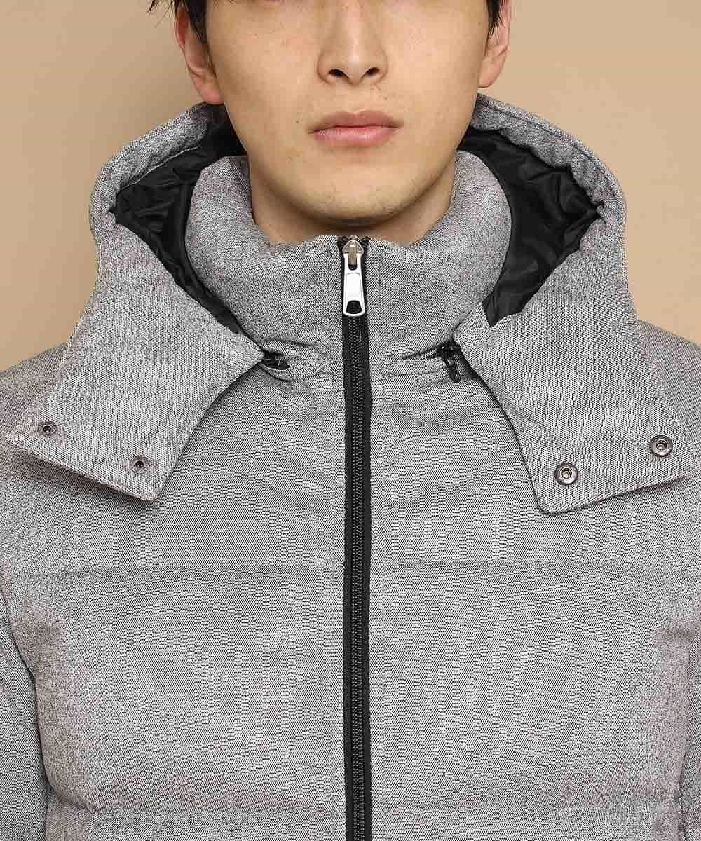 MKJCL82200 MK MICHEL KLEIN HOMME(MKミッシェルクランオム) ダウンブルゾン／スエードタッチツイード グレー