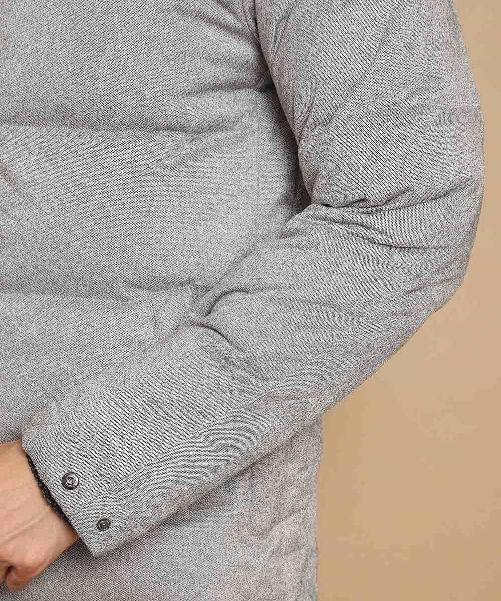 MKJCL82200 MK MICHEL KLEIN HOMME(MKミッシェルクランオム) ダウンブルゾン／スエードタッチツイード グレー
