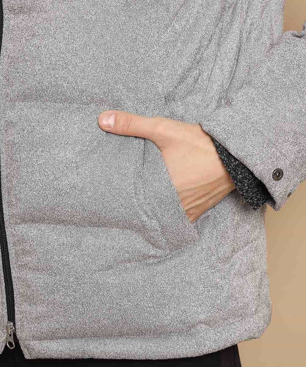 MKJCL82200 MK MICHEL KLEIN HOMME(MKミッシェルクランオム) ダウンブルゾン／スエードタッチツイード グレー