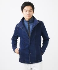 MKJDC02290 MK MICHEL KLEIN HOMME(MKミッシェルクランオム) ダブルカラーデニムブルゾン ブルー
