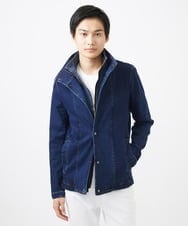 MKJDC02290 MK MICHEL KLEIN HOMME(MKミッシェルクランオム) ダブルカラーデニムブルゾン ブルー