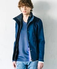 MKJDC02290 MK MICHEL KLEIN HOMME(MKミッシェルクランオム) ダブルカラーデニムブルゾン ブルー
