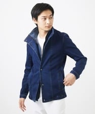 MKJDC02290 MK MICHEL KLEIN HOMME(MKミッシェルクランオム) ダブルカラーデニムブルゾン ブルー
