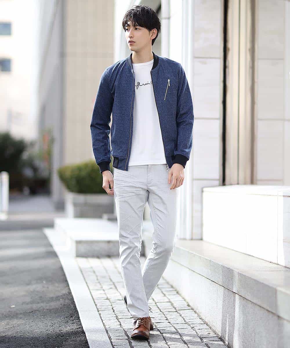 MKJDL42130 MK MICHEL KLEIN HOMME(MKミッシェルクランオム) ブルゾン／デニムテックジャージ ネイビー