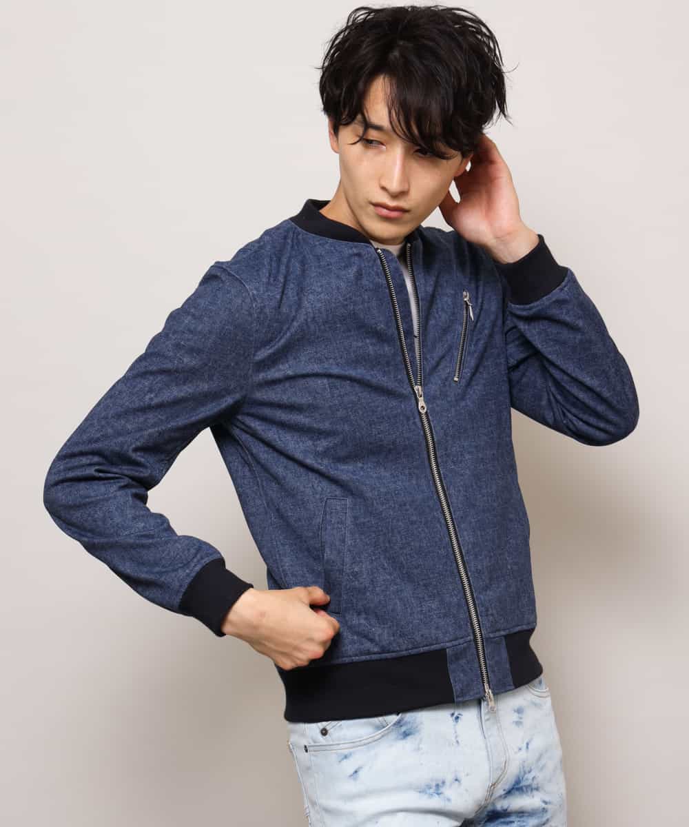 MKJDL42130 MK MICHEL KLEIN HOMME(MKミッシェルクランオム) ブルゾン／デニムテックジャージ ネイビー