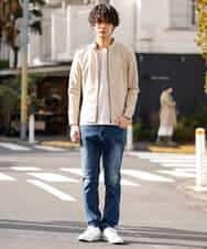 MKJDO02130 MK MICHEL KLEIN HOMME(MKミッシェルクランオム) 【快適ストレッチ】MA-1ブルゾン／バックストームストレッチ アイボリー(80)