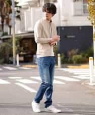 MKJDO02130 MK MICHEL KLEIN HOMME(MKミッシェルクランオム) 【快適ストレッチ】MA-1ブルゾン／バックストームストレッチ アイボリー(80)