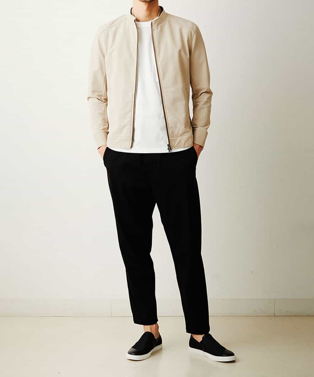 MKJDO02130 MK MICHEL KLEIN HOMME(MKミッシェルクランオム) 【快適ストレッチ】MA-1ブルゾン／バックストームストレッチ アイボリー(80)