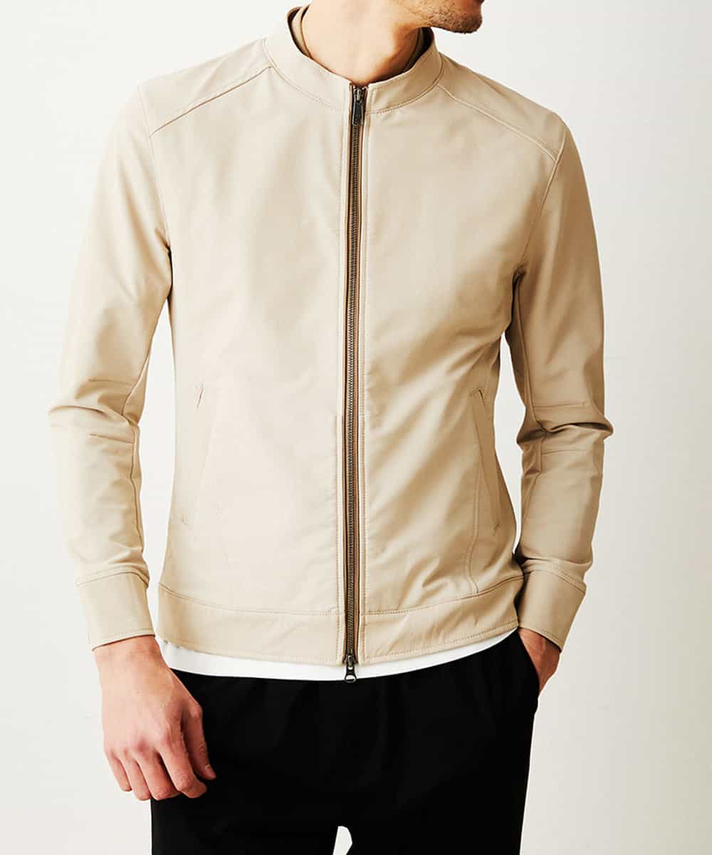 MKJDO02130 MK MICHEL KLEIN HOMME(MKミッシェルクランオム) 【快適ストレッチ】MA-1ブルゾン／バックストームストレッチ アイボリー(80)
