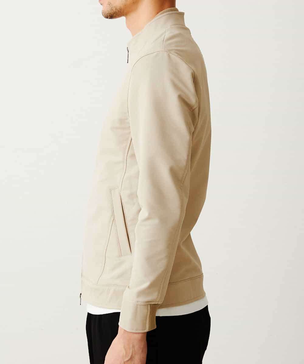MKJDO02130 MK MICHEL KLEIN HOMME(MKミッシェルクランオム) 【快適ストレッチ】MA-1ブルゾン／バックストームストレッチ アイボリー(80)