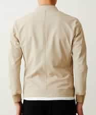 MKJDO02130 MK MICHEL KLEIN HOMME(MKミッシェルクランオム) 【快適ストレッチ】MA-1ブルゾン／バックストームストレッチ アイボリー(80)